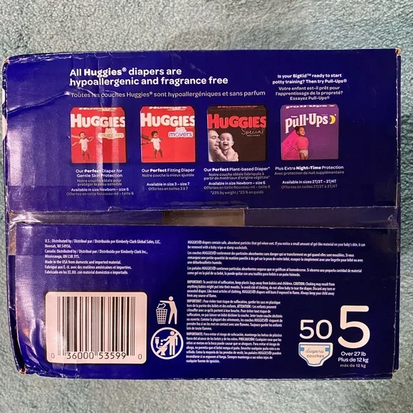🆕 Huggies OVERNIGHT Diapers Sz 5 - Picture 2 of 3